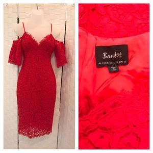 Bardot Karlie red lace dress Sz XS//4